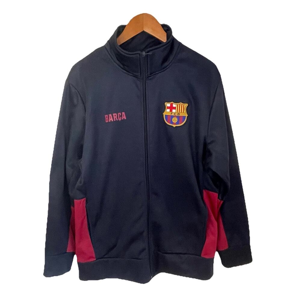FC Barcelona Official Mens Zip Up Soccer Track Jacket Futbol Men Sz Large